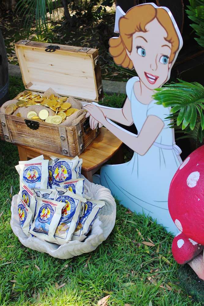 Peter Pan invitation with Neverland castle, fairy dust, flying stars, and moonlit sky