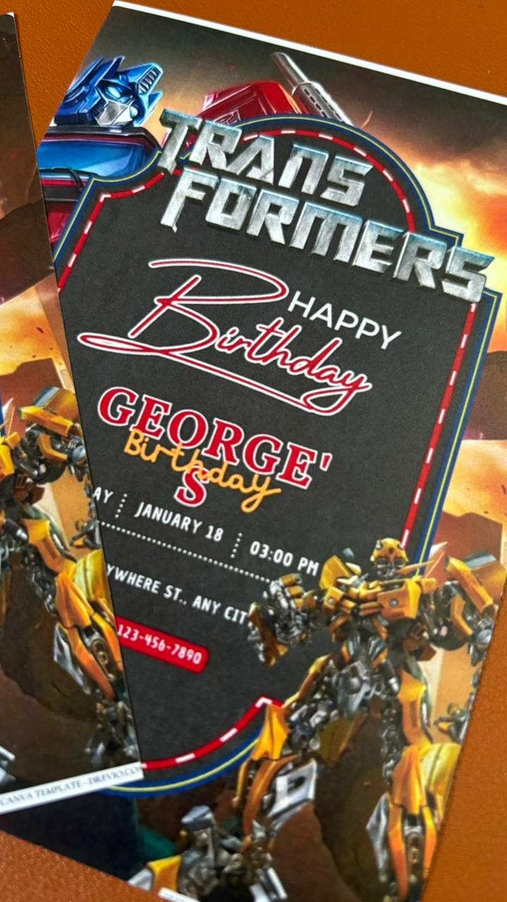 Transformers birthday invitation