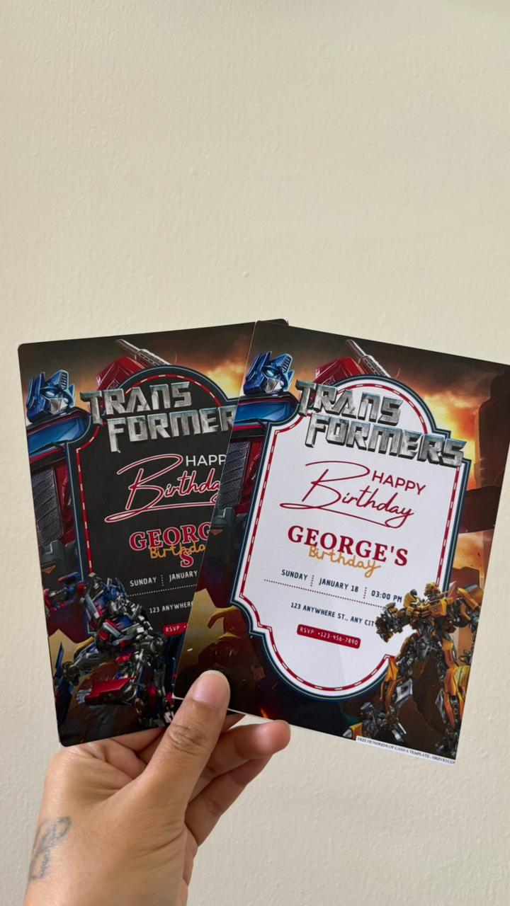 Transformers birthday invitation