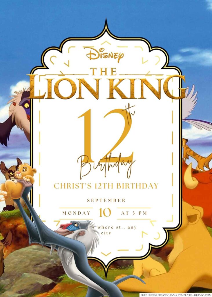 The Lion King Birthday Invitation
