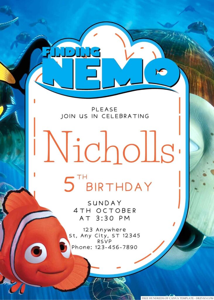 Finding Nemo Birthday Invitation
