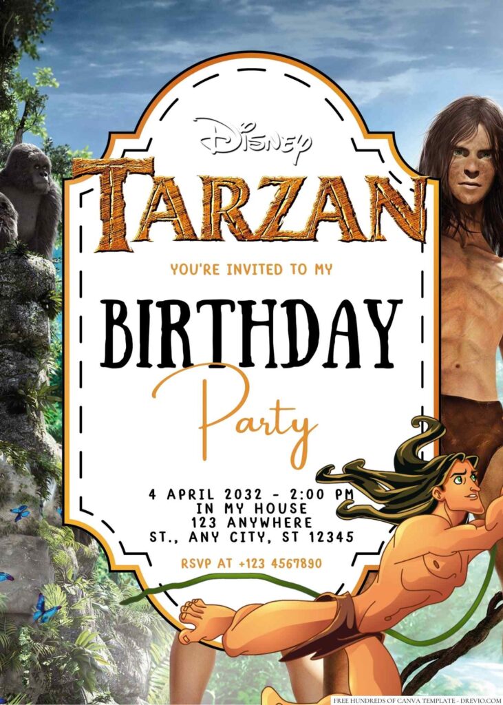 Tarzan Birthday Invitation