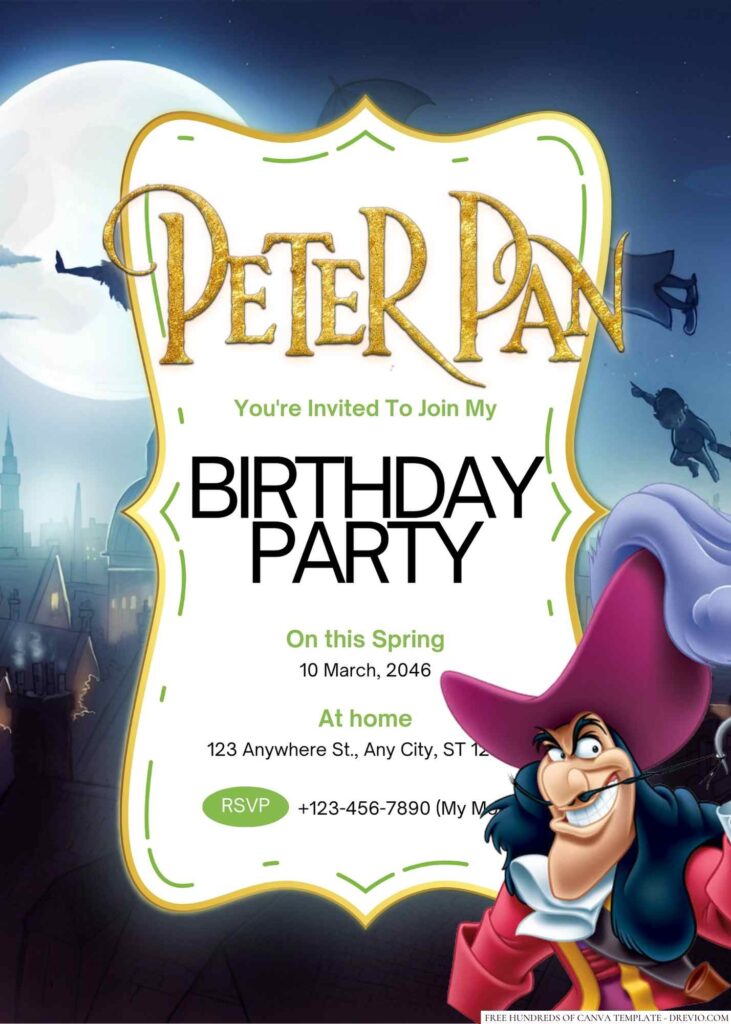 Peter Pan Birthday Invitation