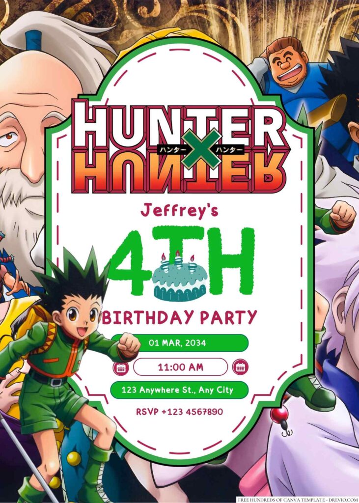 Hunter X Hunter Birthday Invitation