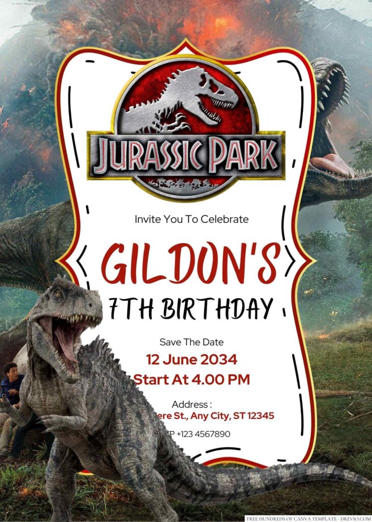 Jurassic Park Birthday Invitation