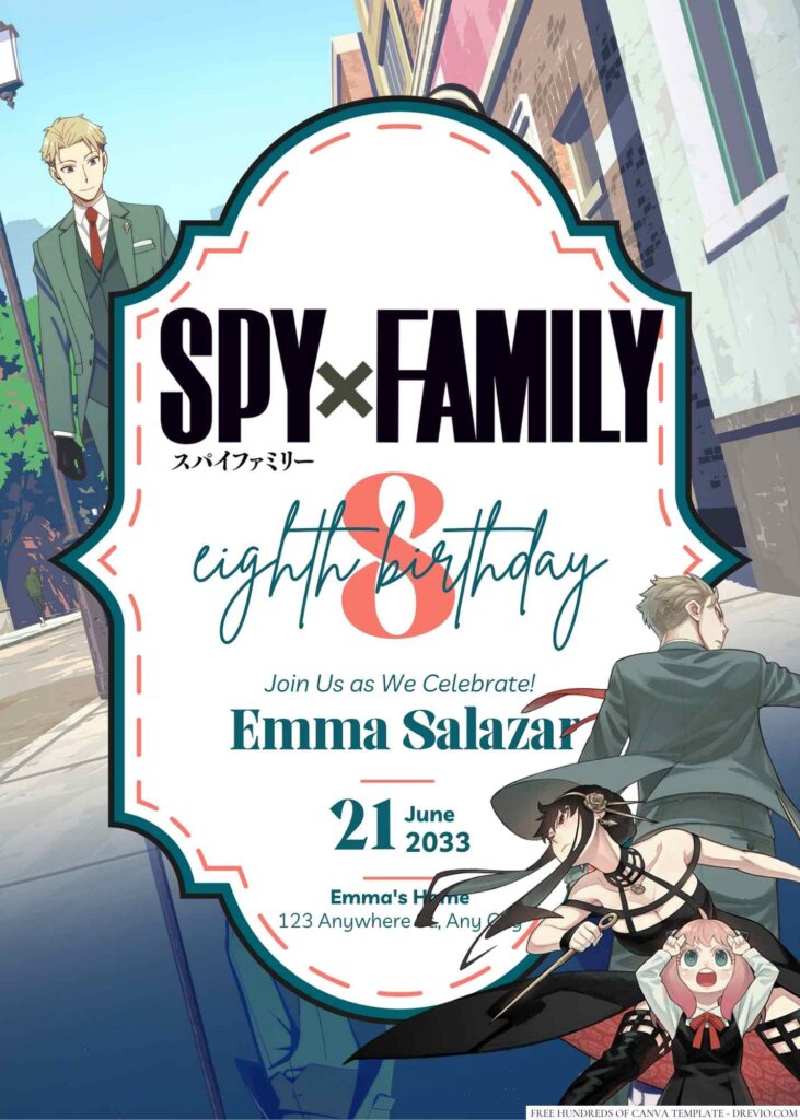 Spy X Family Birthday Invitation