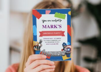 (Free Editable PDF) Awesome Lego Marvel's Avengers Birthday Invitation Templates