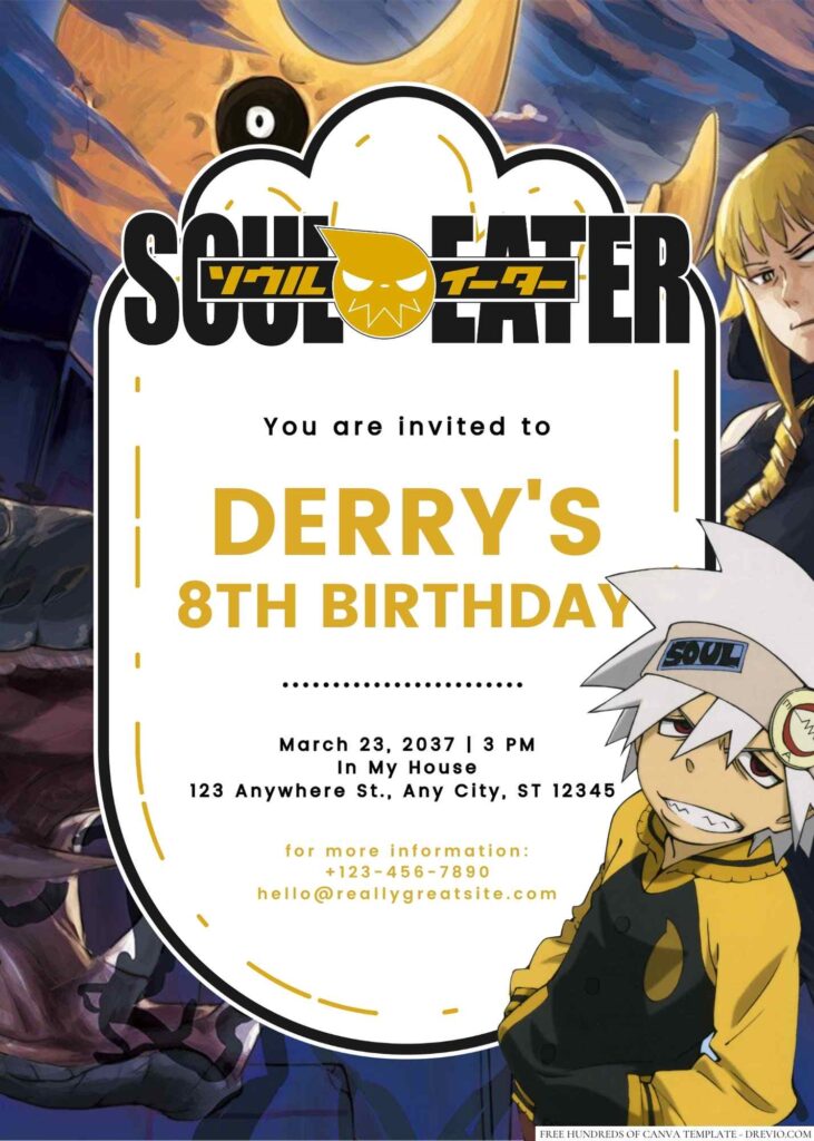 Soul Eater Birthday Invitation