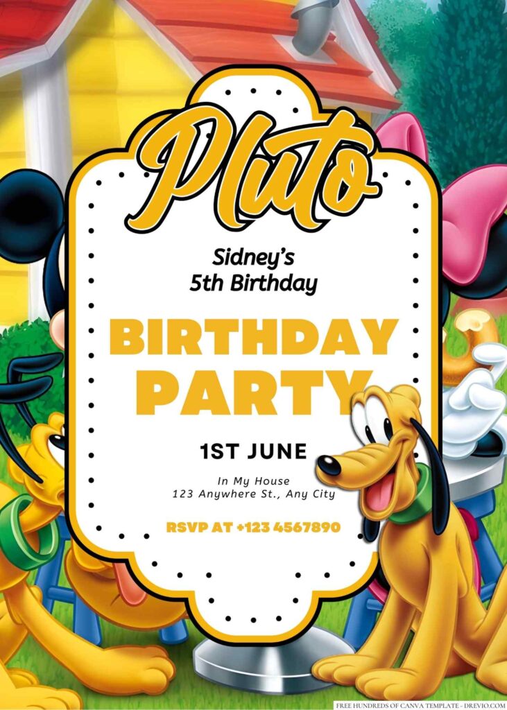 Pluto Birthday Invitation