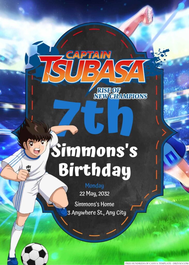 Captain Tsubatsa Birthday Invitation