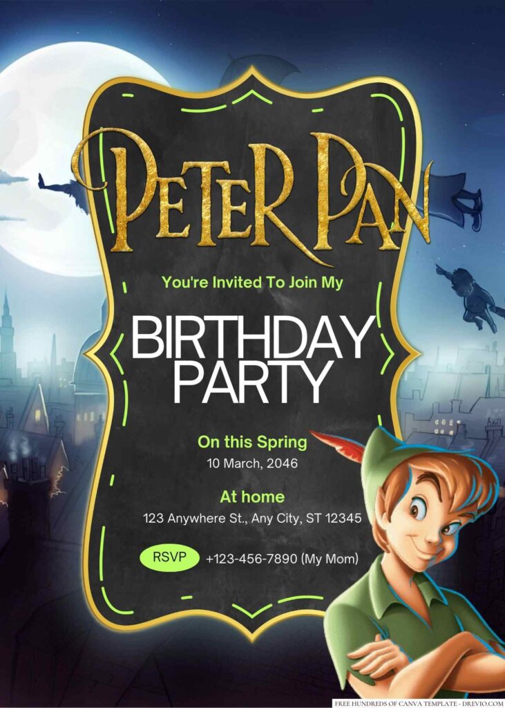 Peter Pan Birthday Invitation