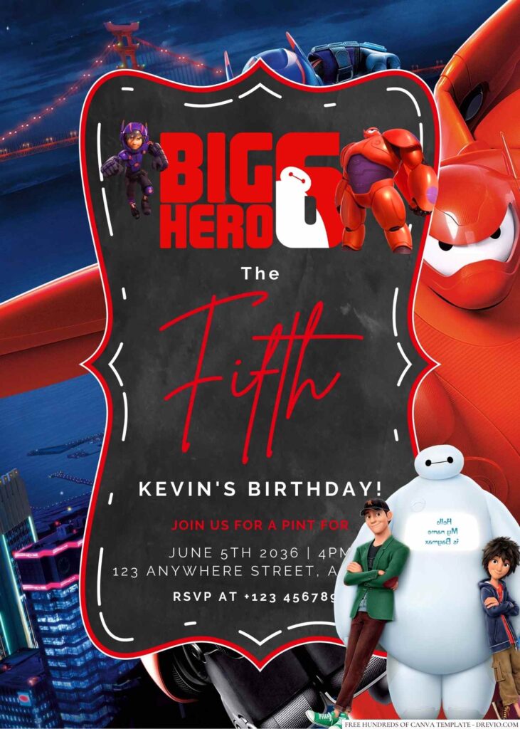 Big Hero 6 Birthday Invitation