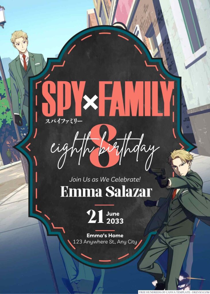 Spy X Family Birthday Invitation
