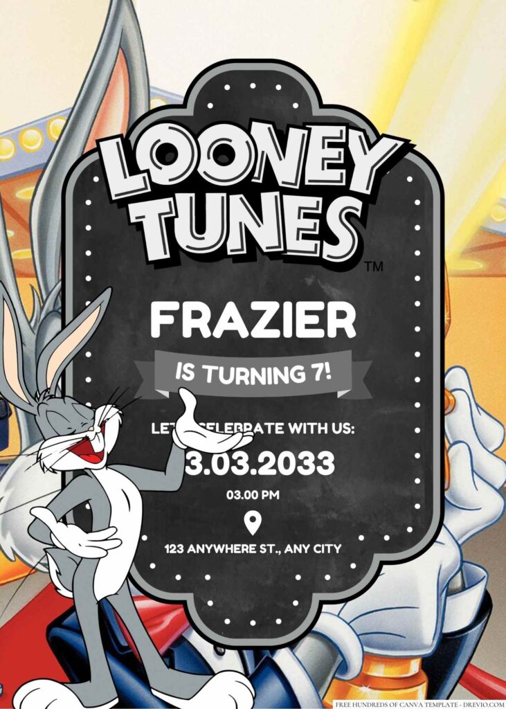 Bugs Bunny Birthday Invitation