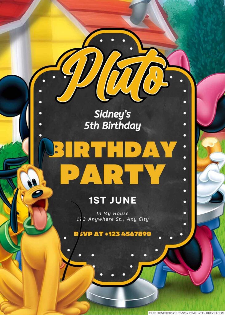 Pluto Birthday Invitation