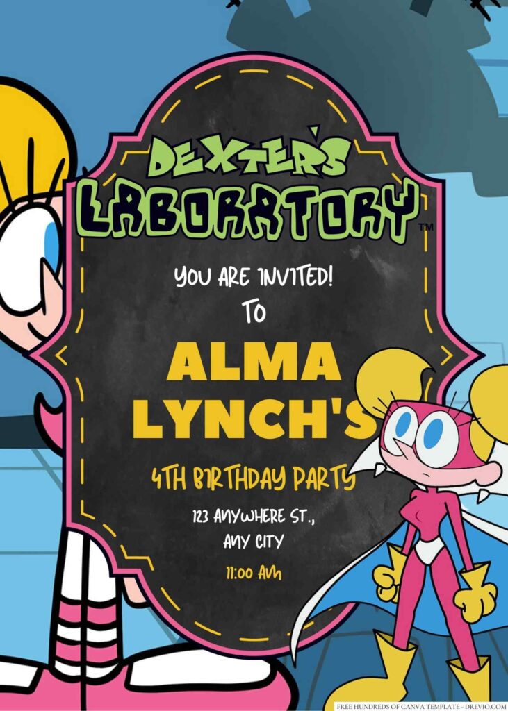 Dee Dee (Dexter's Laboratory) Birthday Invitation