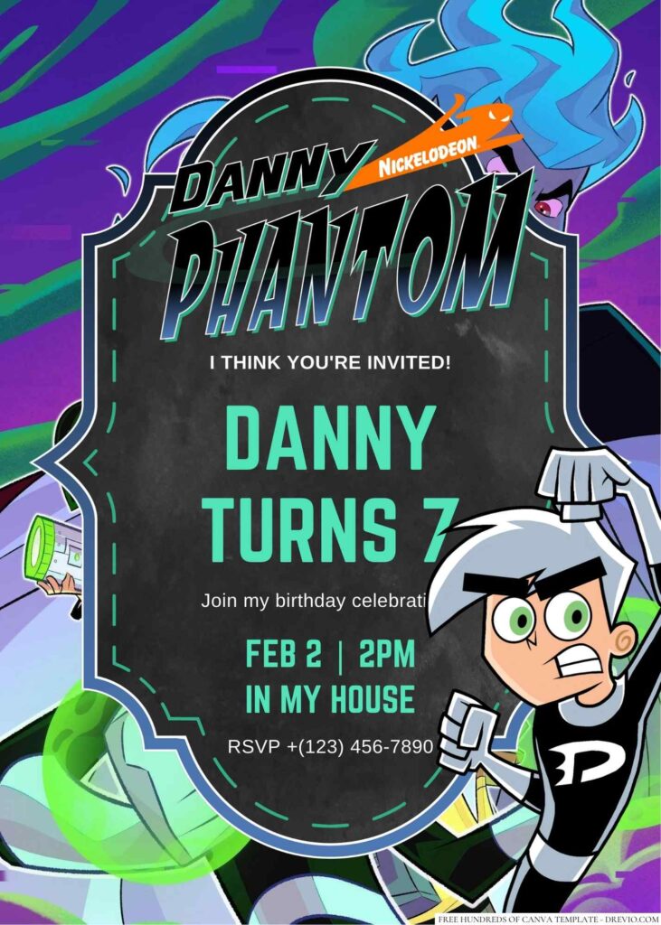 Danny Phantom Birthday Invitation