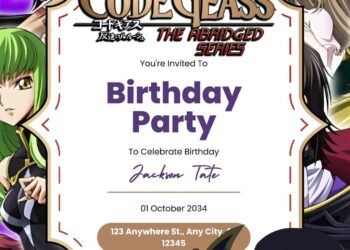 Code Geass Birthday Invitation