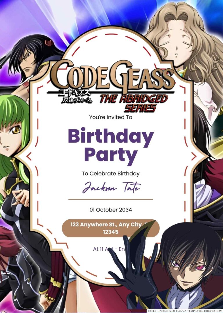 Code Geass Birthday Invitation