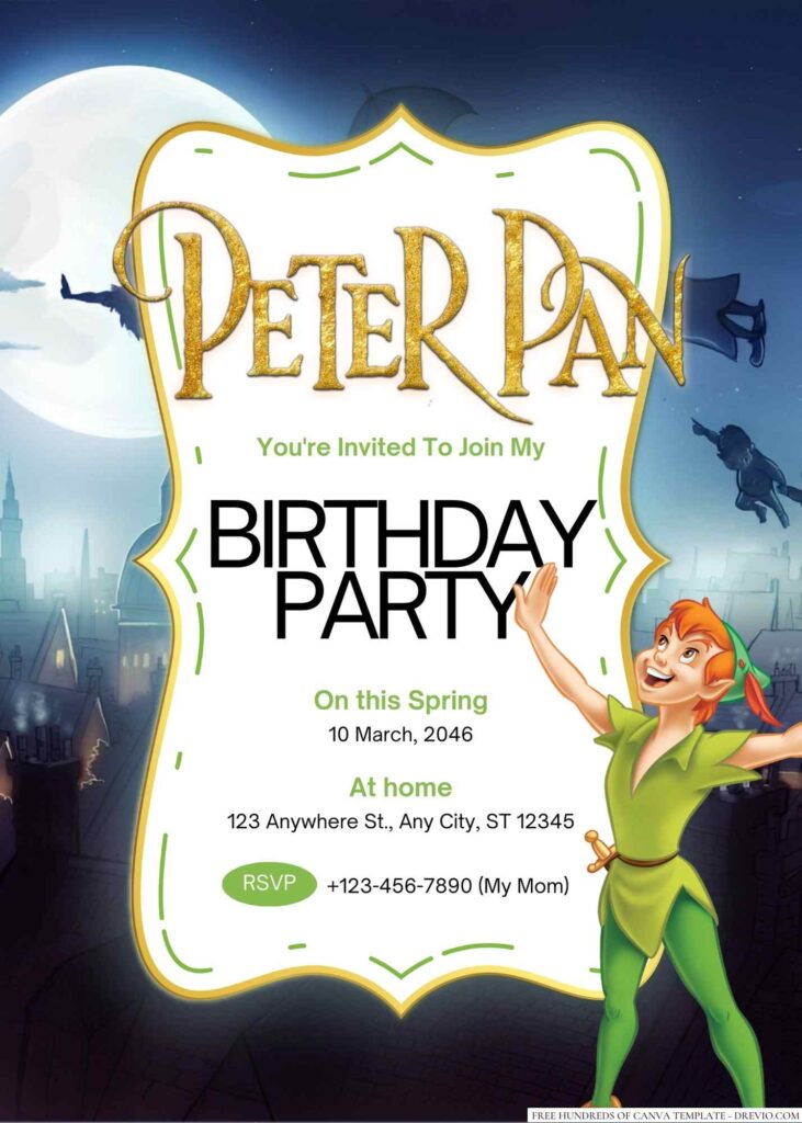 Peter Pan Birthday Invitation