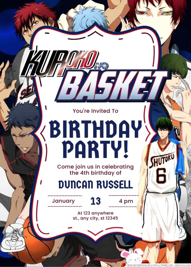 Kuroko no Basket Birthday Invitation