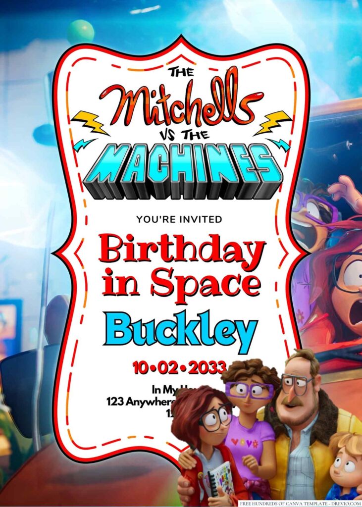 The Mitchells vs. the Machines Birthday Invitation