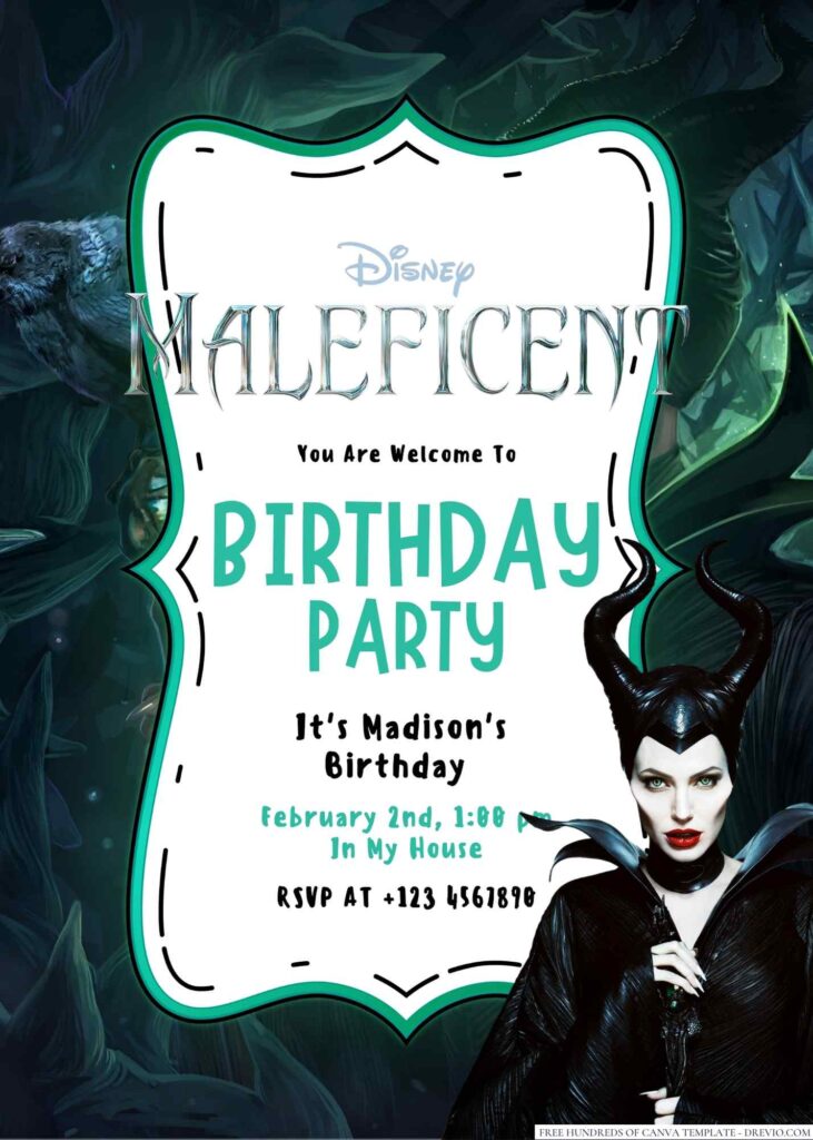 Maleficent Birthday Invitation