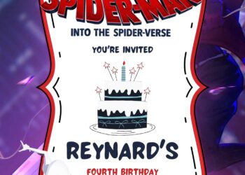 Spider-Man Into the Spider-Verse Birthday Invitation