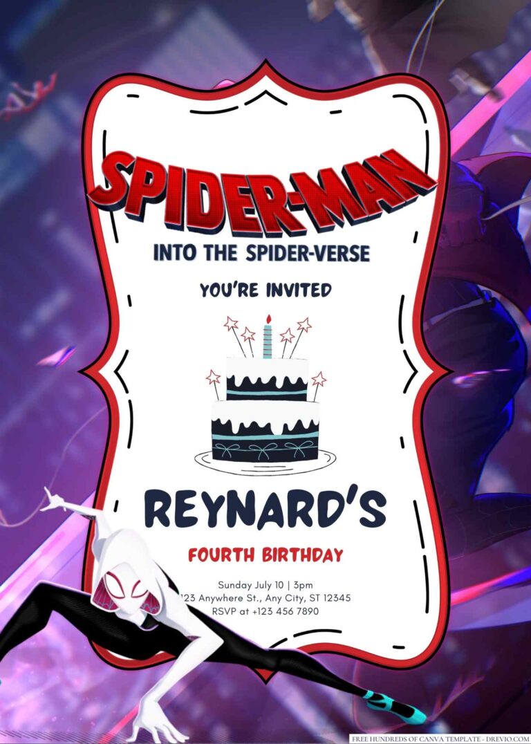 Spider-Man Into the Spider-Verse Birthday Invitation