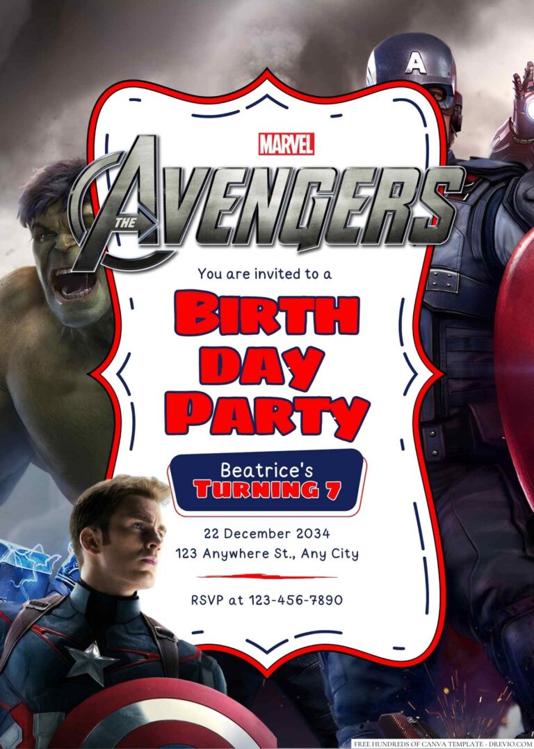 The Avengers Birthday Invitation