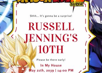 Dragon Ball Super Birthday Invitation