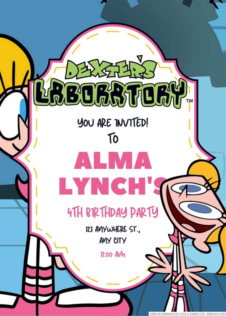 Dee Dee (Dexter's Laboratory) Birthday Invitation