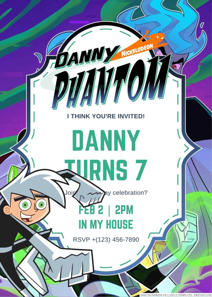 Danny Phantom Birthday Invitation