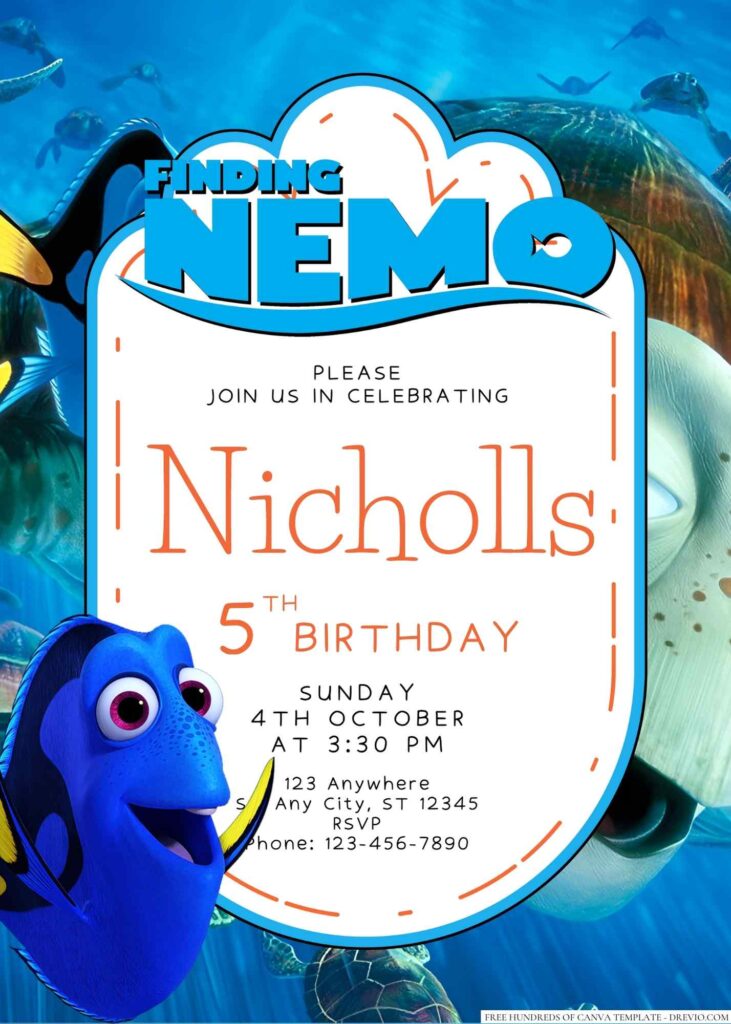 Finding Nemo Birthday Invitation