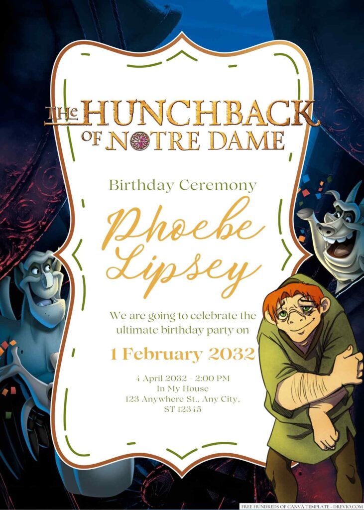 The Hunchback of Notre Dame Birthday Invitation