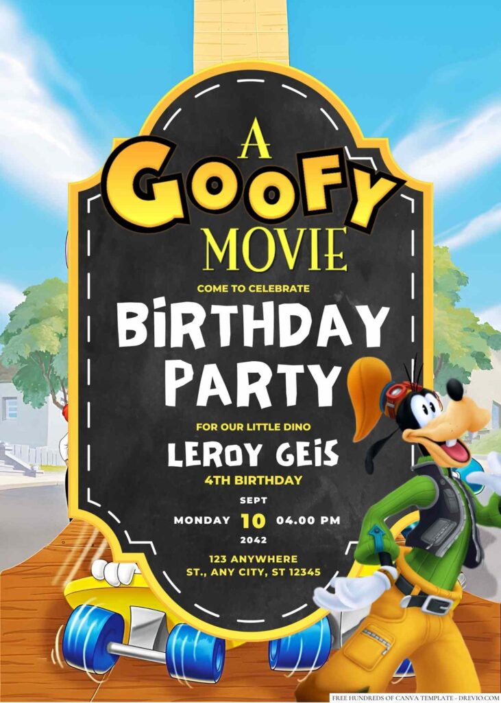 A Goofy Movie Birthday Invitation