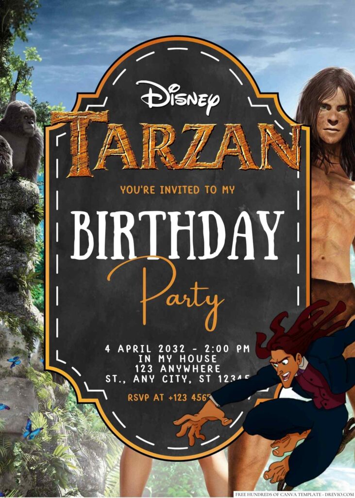 Tarzan Birthday Invitation