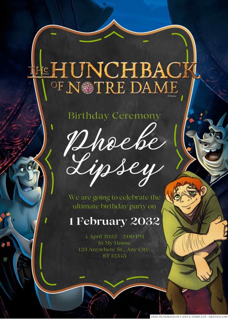The Hunchback of Notre Dame Birthday Invitation
