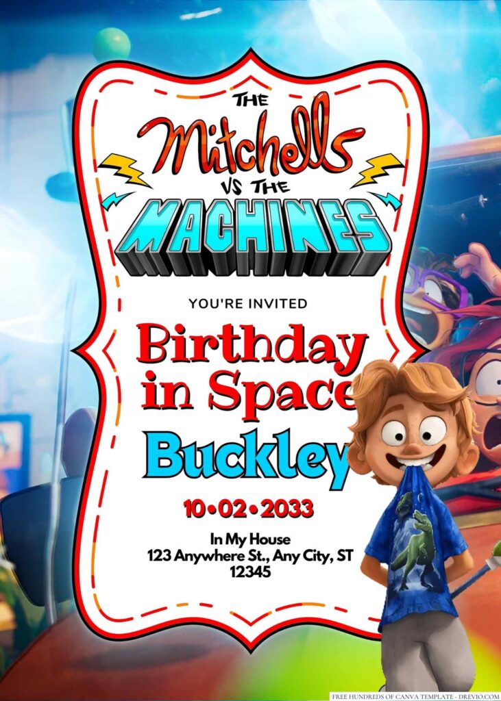 The Mitchells vs. the Machines Birthday Invitation