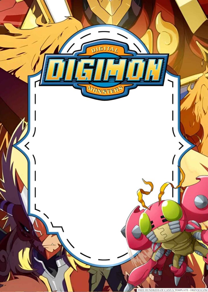 20+ Digimon Canva Birthday Invitation Templates