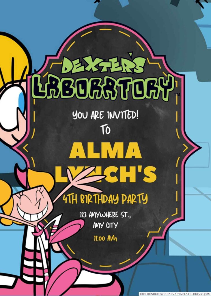 Dee Dee (Dexter's Laboratory) Birthday Invitation