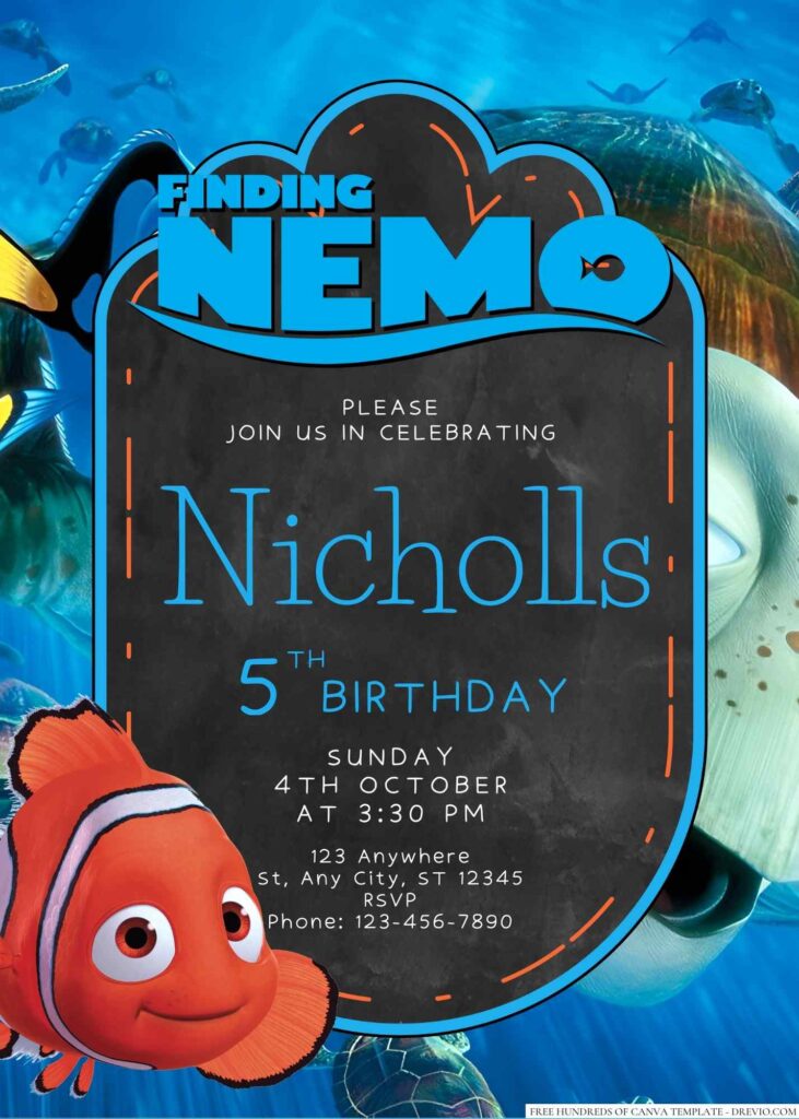 Finding Nemo Birthday Invitation