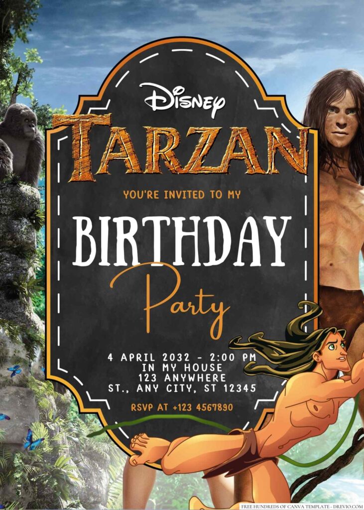 Tarzan Birthday Invitation