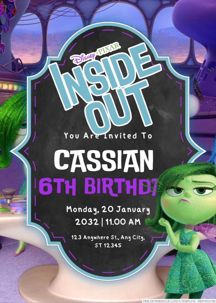 Inside Out Birthday Invitation