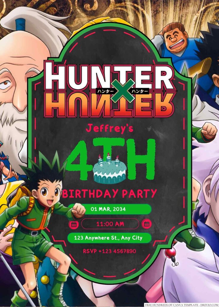 Hunter X Hunter Birthday Invitation
