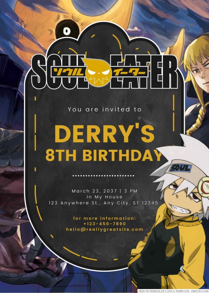 Soul Eater Birthday Invitation