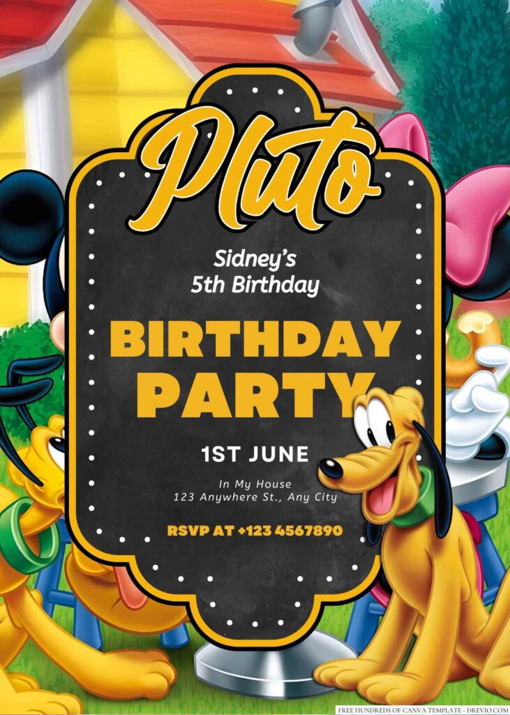 Pluto Birthday Invitation
