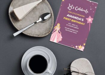(Free Editable PDF) Pretty Pink Princess Themed Birthday Invitation Templates