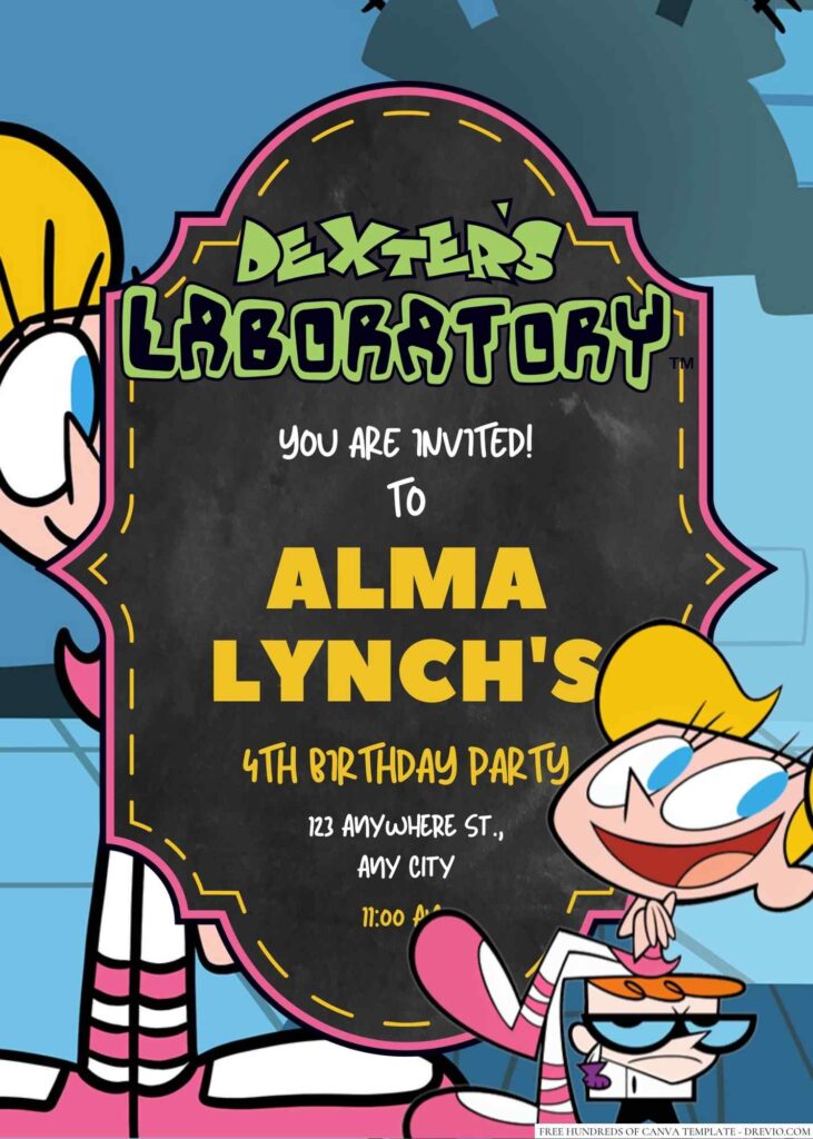 Dee Dee (Dexter's Laboratory) Birthday Invitation