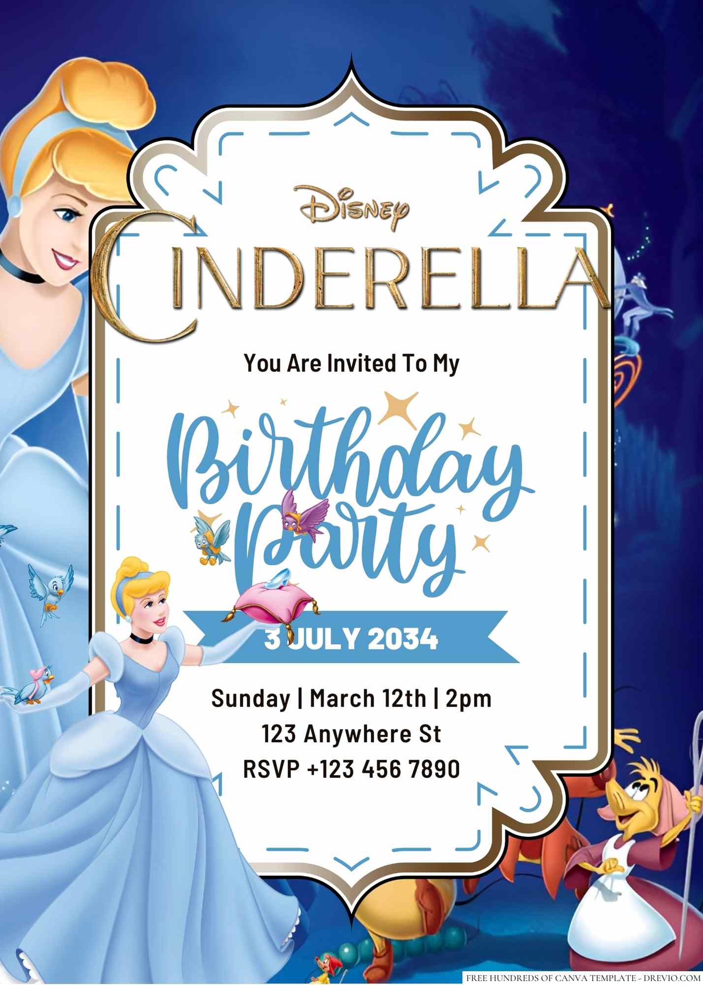 Free Cinderella Birthday Invitations (2026): 14+ Printable Canva Templates & Party Ideas